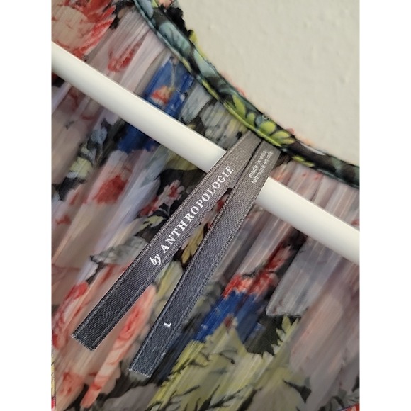 Anthropologie The Marais Printed Chiffon Maxi Dress Womens L Floral Boho Maxi - Picture 12 of 12